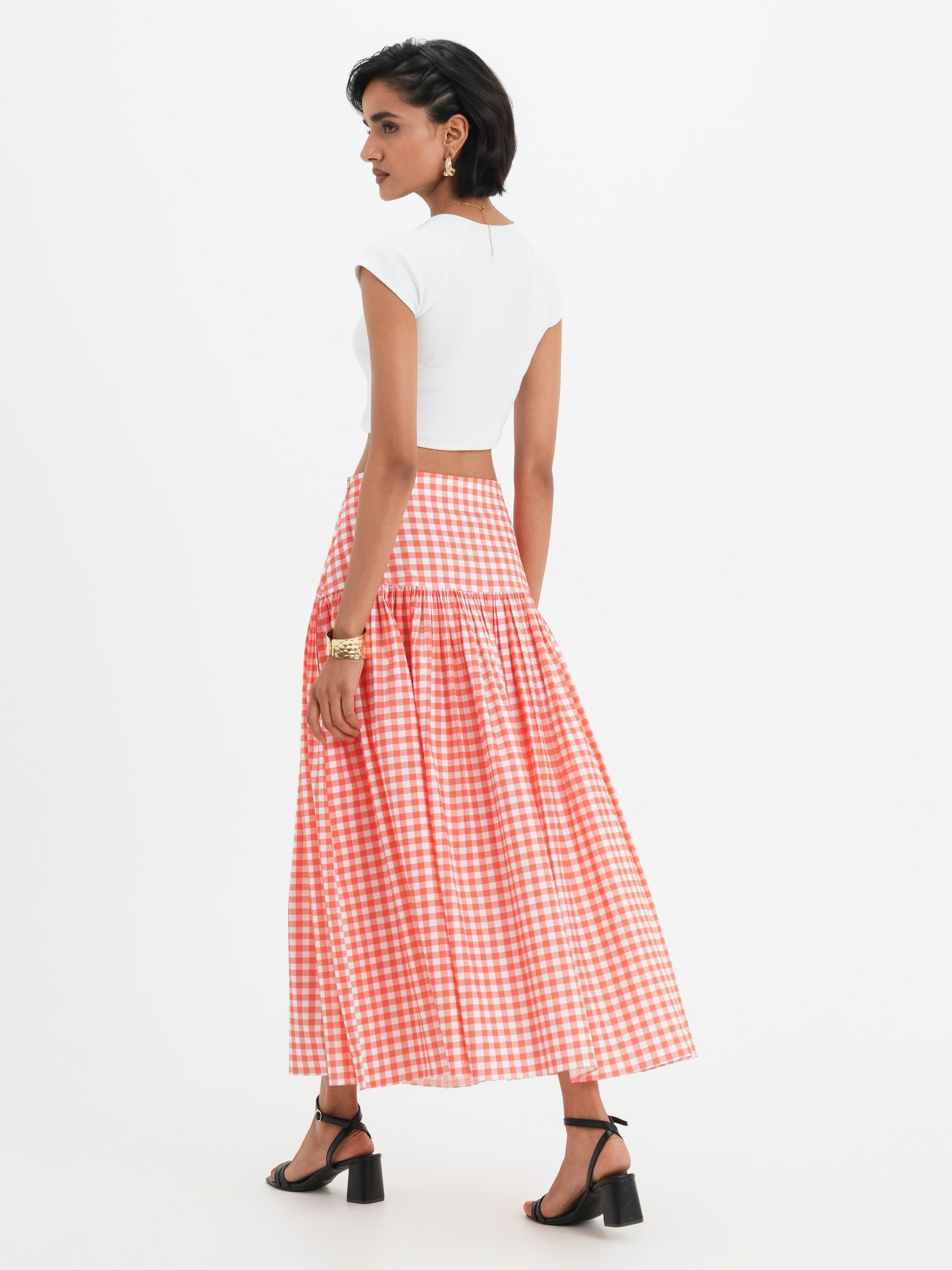 Falda Yvette - Coral Vichy