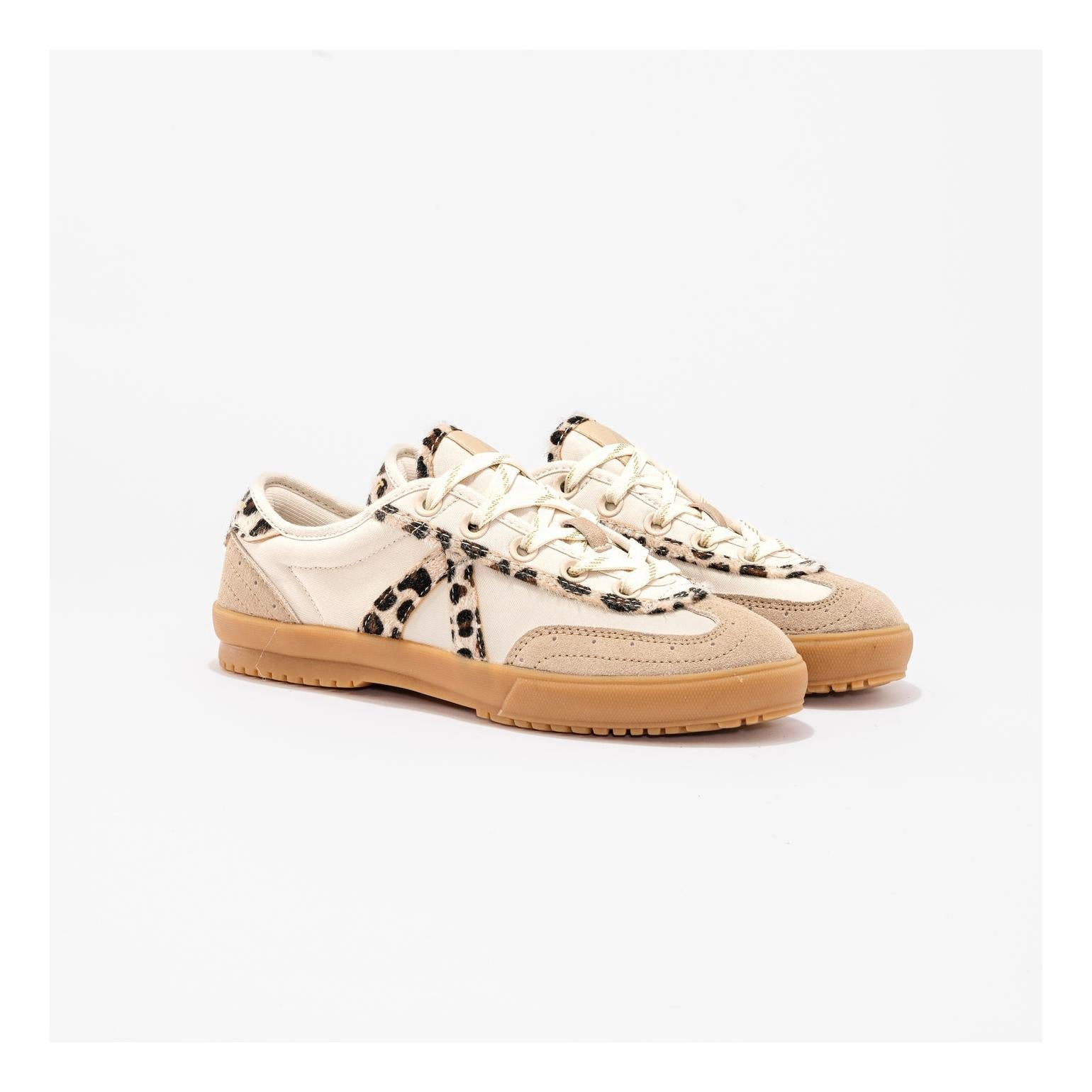 Zapatillas deportivas Swing color canela y leopardo