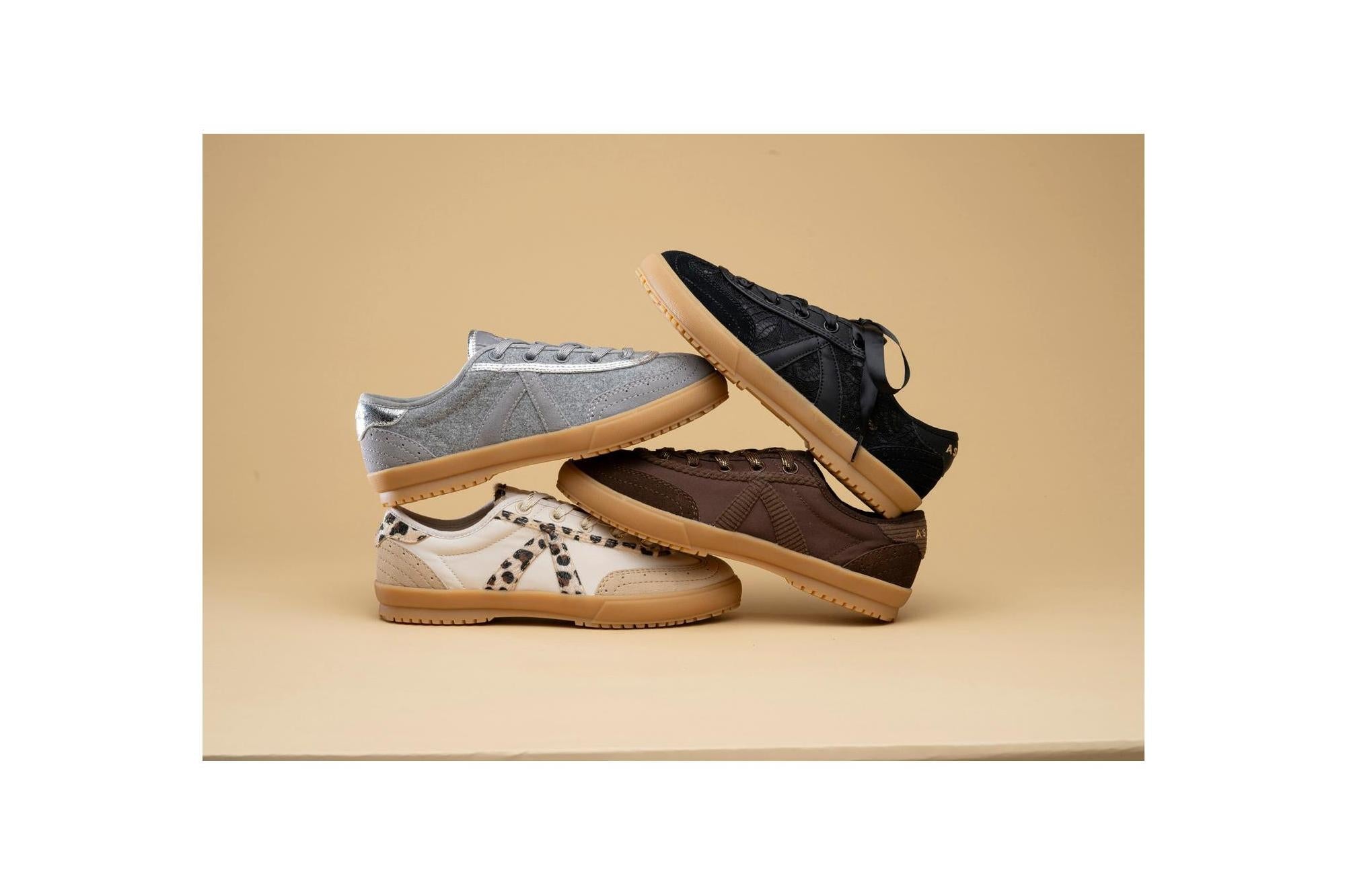 Zapatillas deportivas Swing color canela y leopardo
