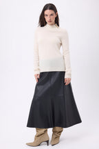 Pull Col Montant Boutons Dorés Swan - Blanc - Femme - 100% Cachemire