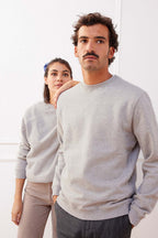 Meleret Grå Sweatshirt - Herre