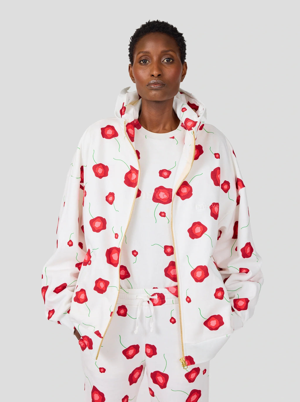 Fleece Jack mit Poppy-Print