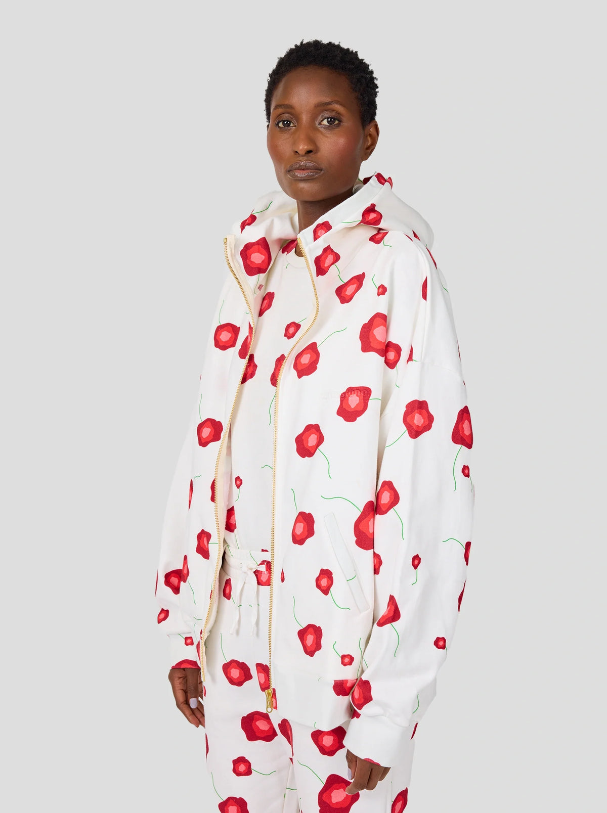 Fleece Jack mit Poppy-Print