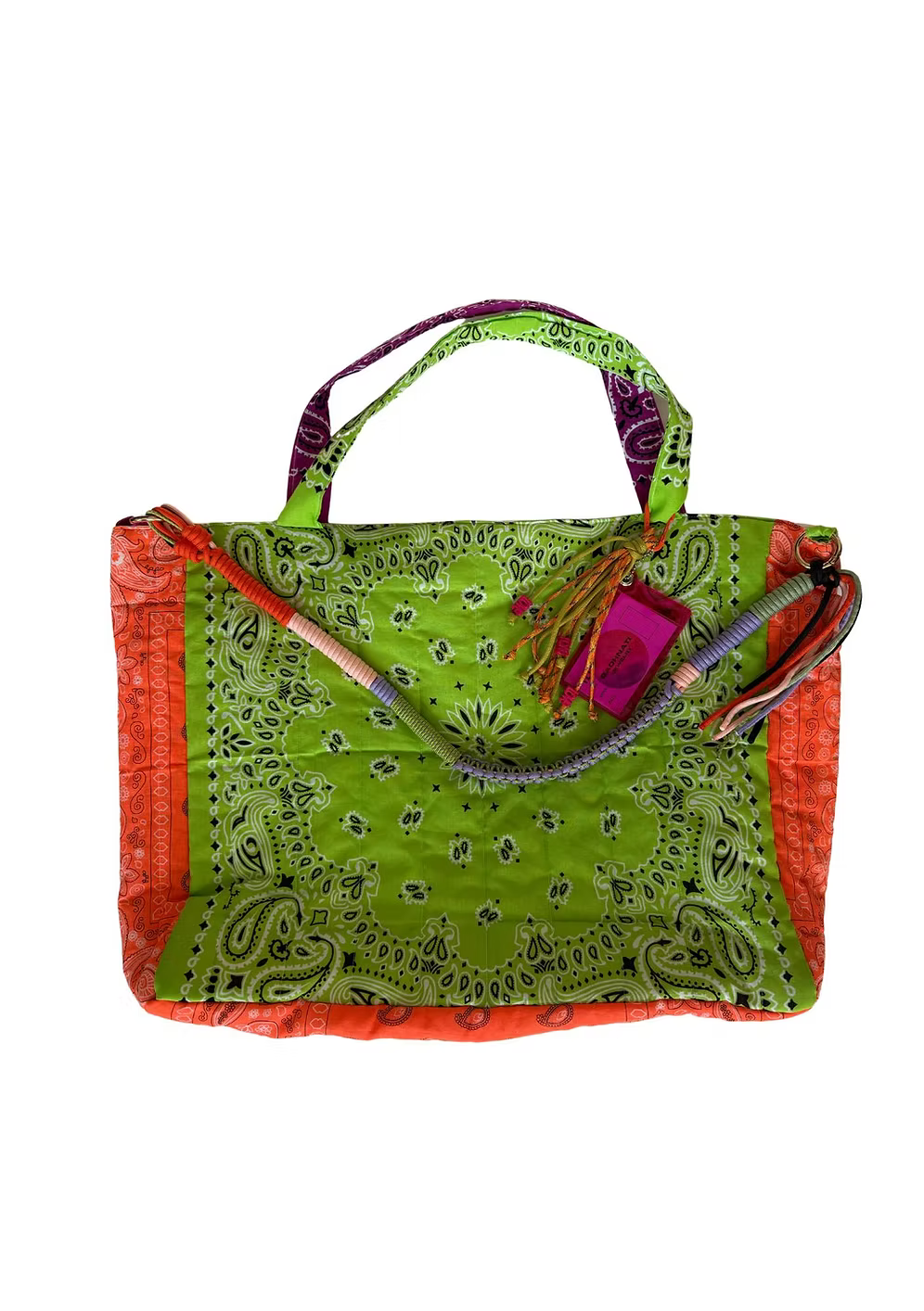 Sac Cabas Patch Anis/Cyclamen/Orange Fluo