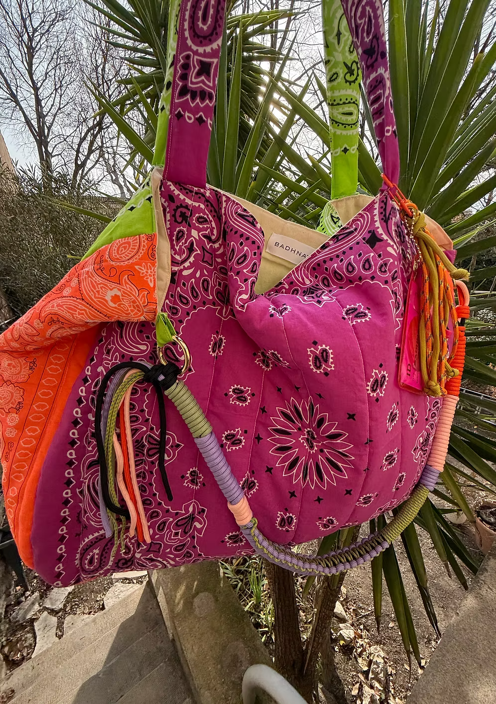 Sac Cabas Patch Anis/Cyclamen/Orange Fluo