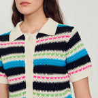 Short Striped Cardigan