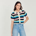 Short Striped Cardigan