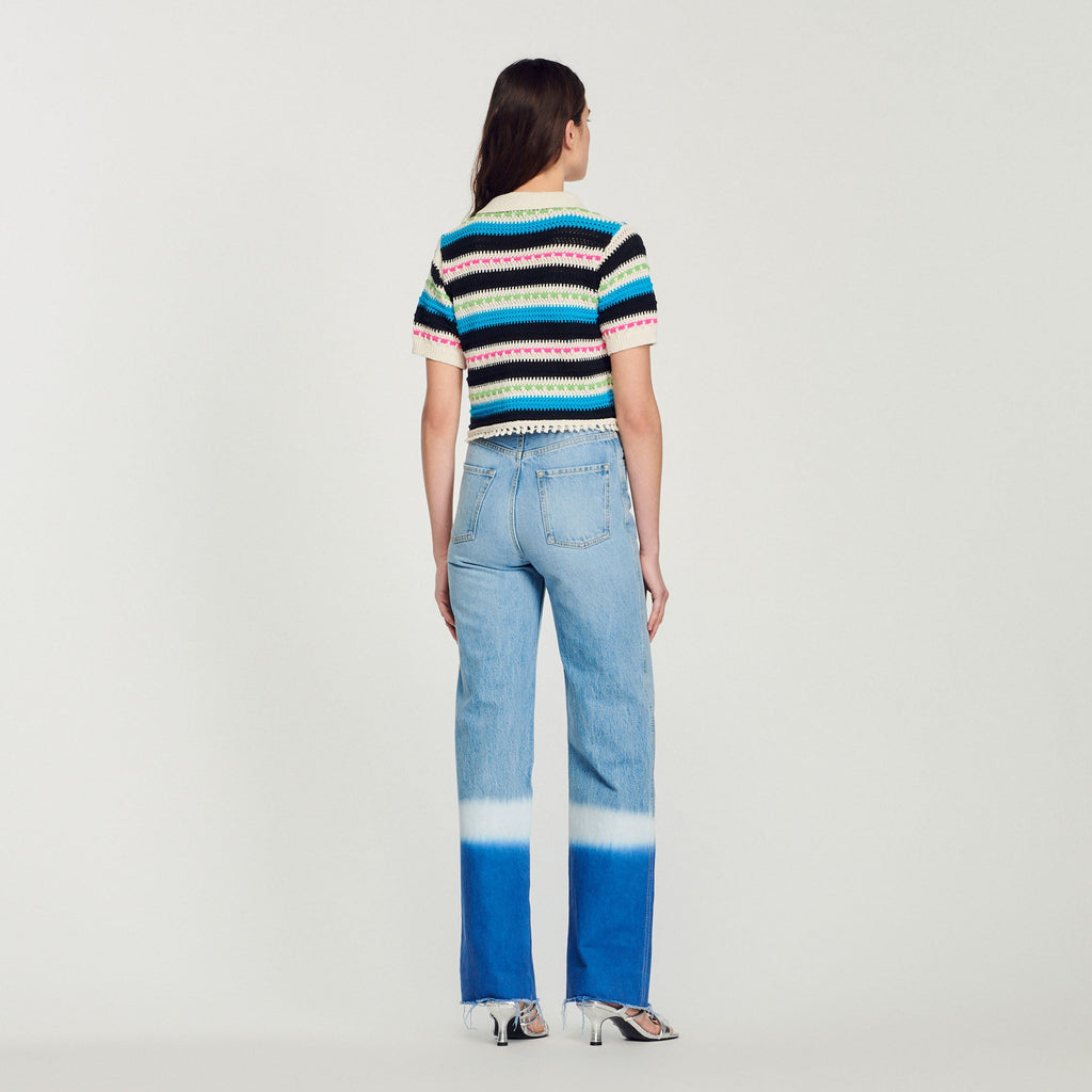 Short Striped Cardigan
