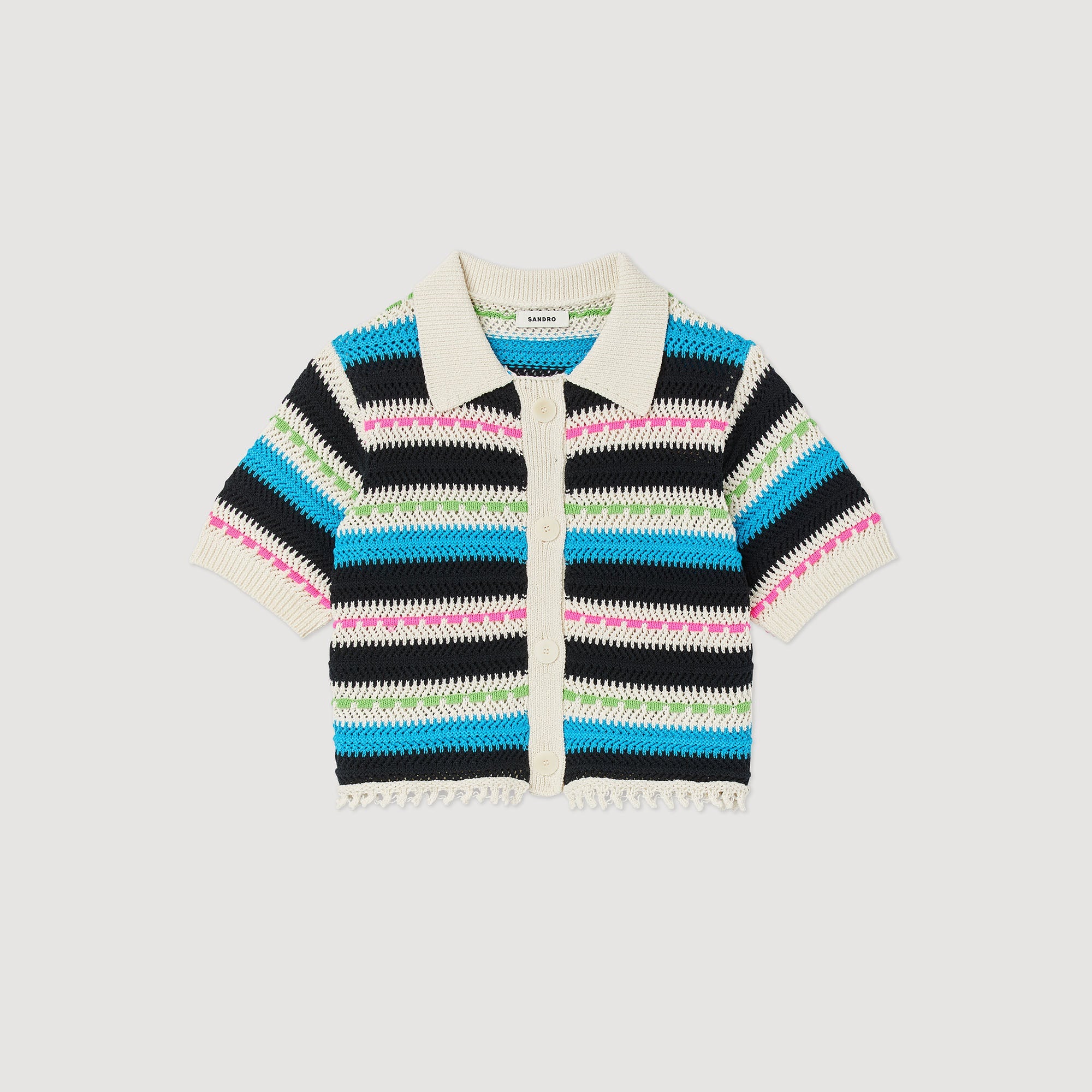 Short Striped Cardigan