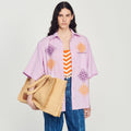 Sandro - Camisa oversize de lino bordada