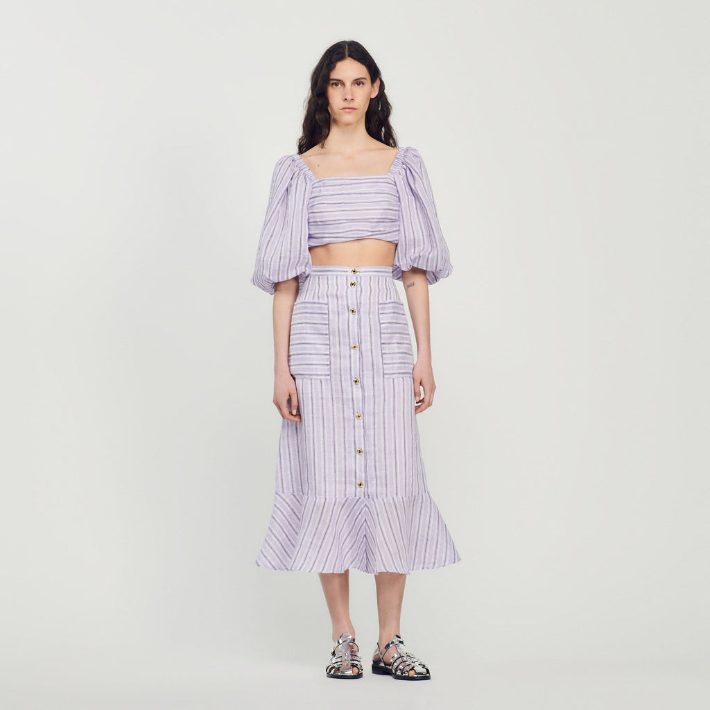 Striped Flared Skirt