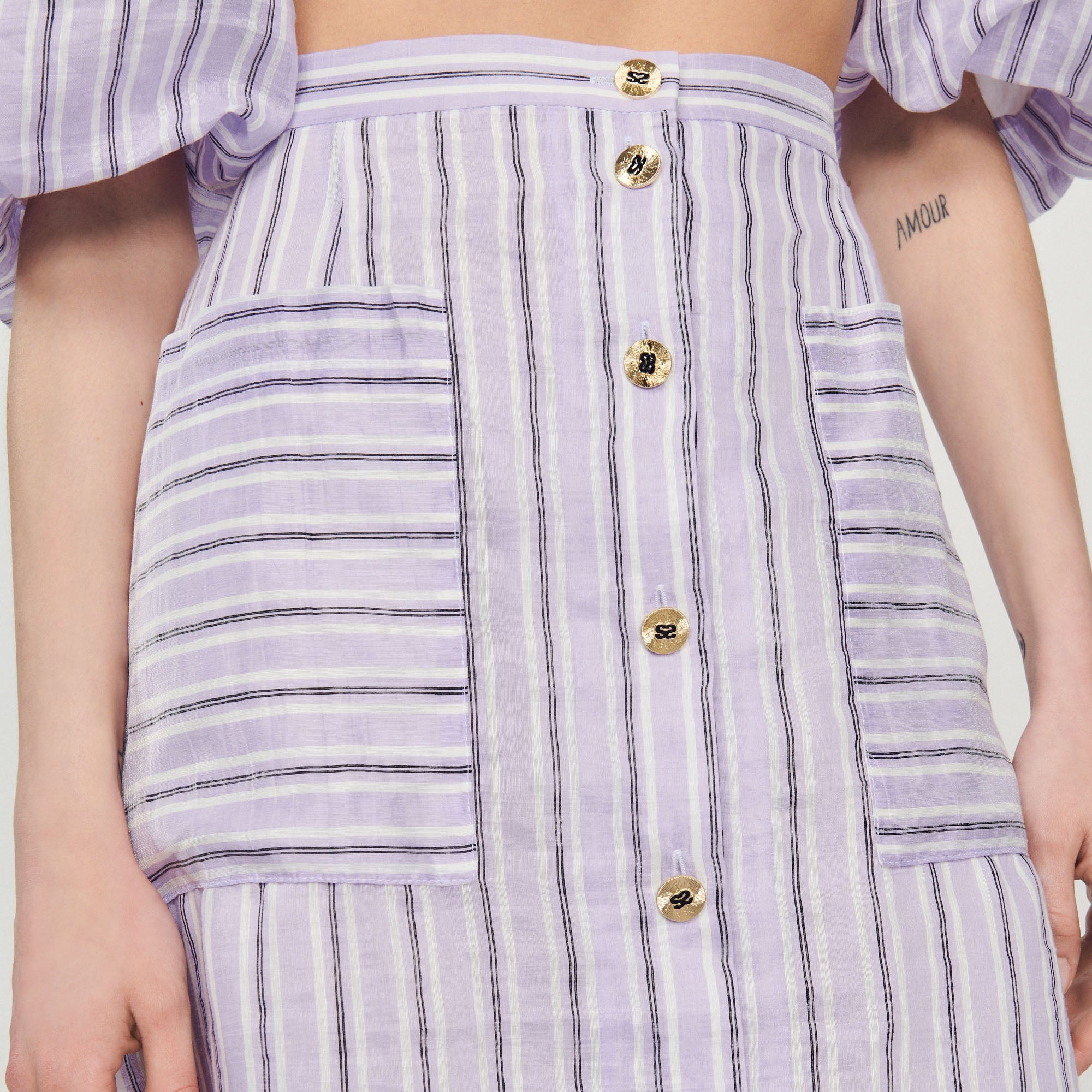 Striped Flared Skirt