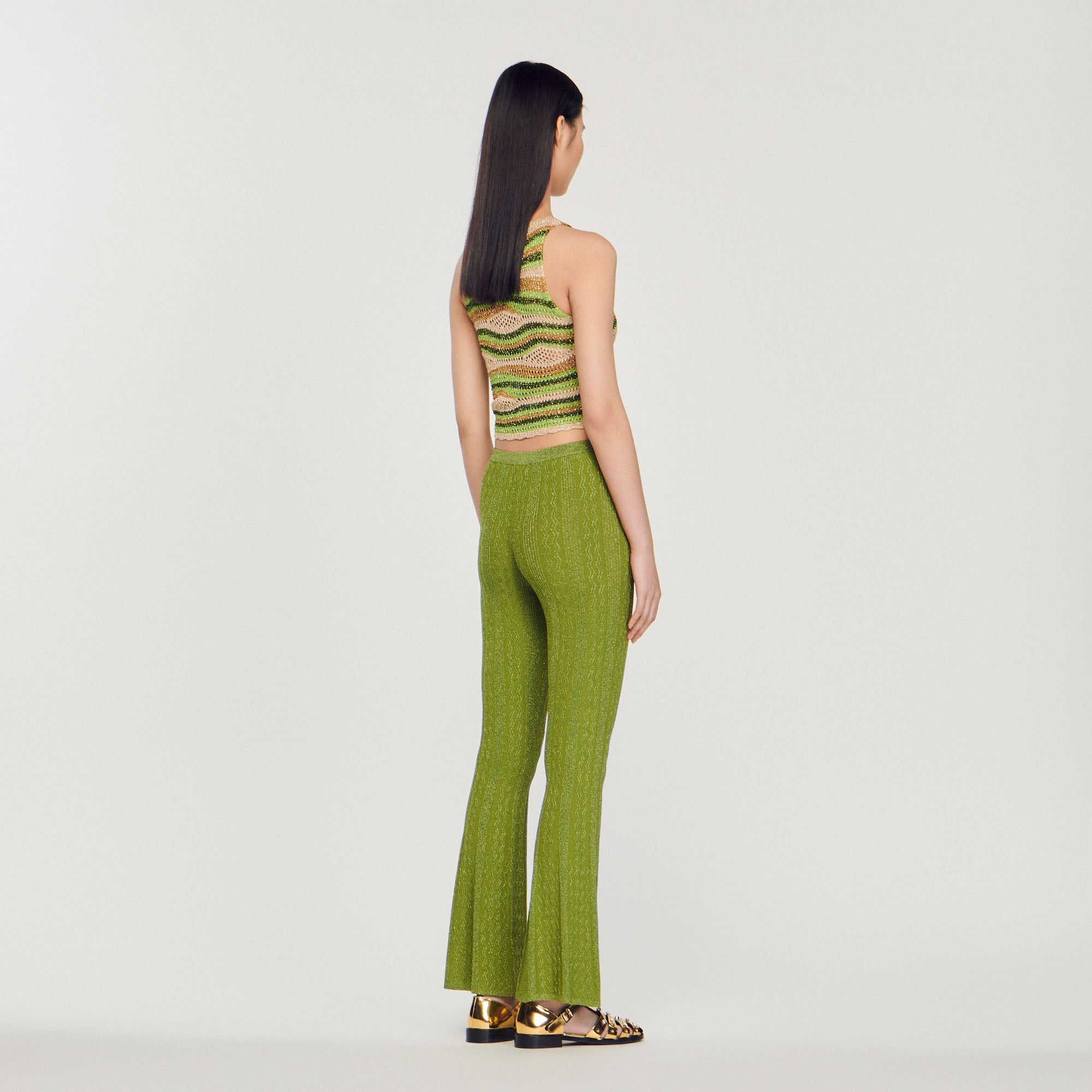 Metallic Knit Trousers