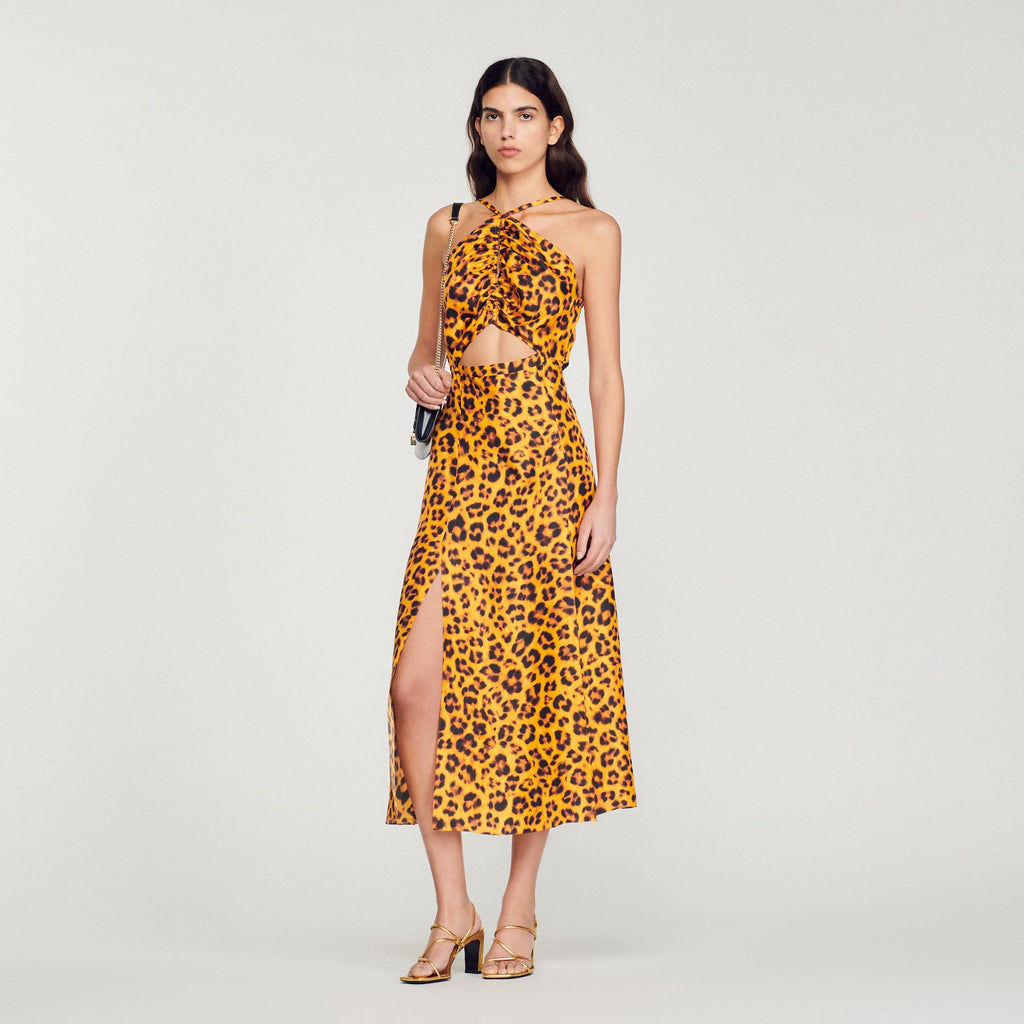 Vestido Largo Estampado Leopardo
