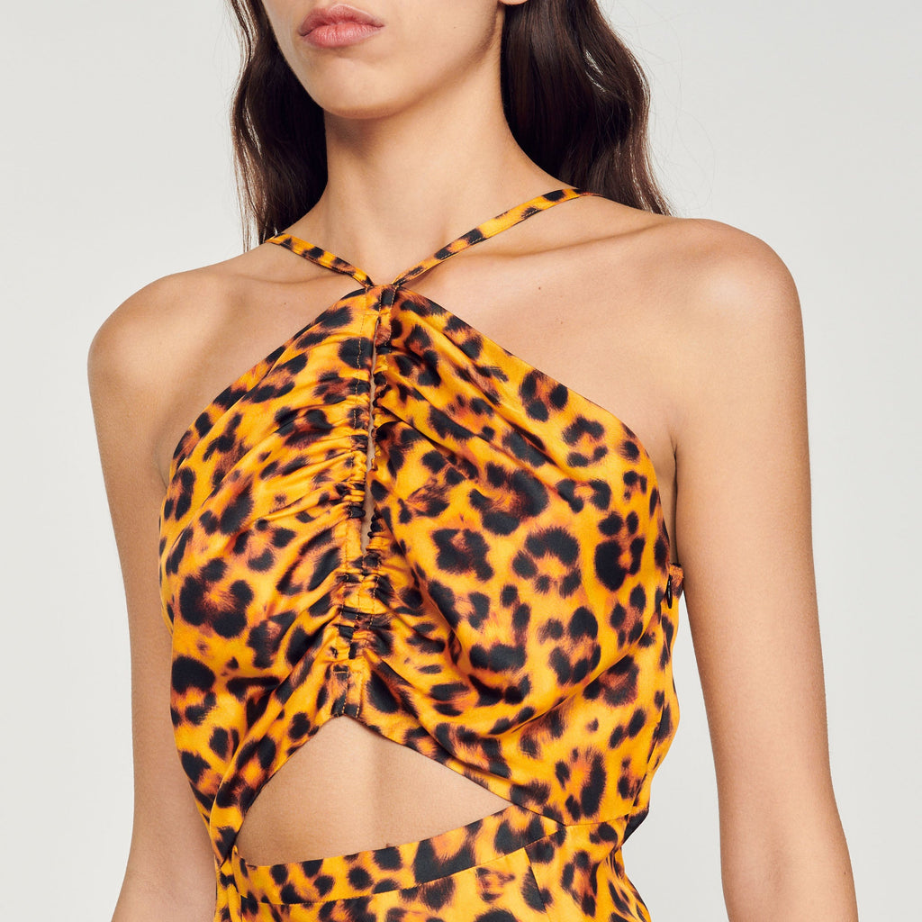 Vestido Largo Estampado Leopardo