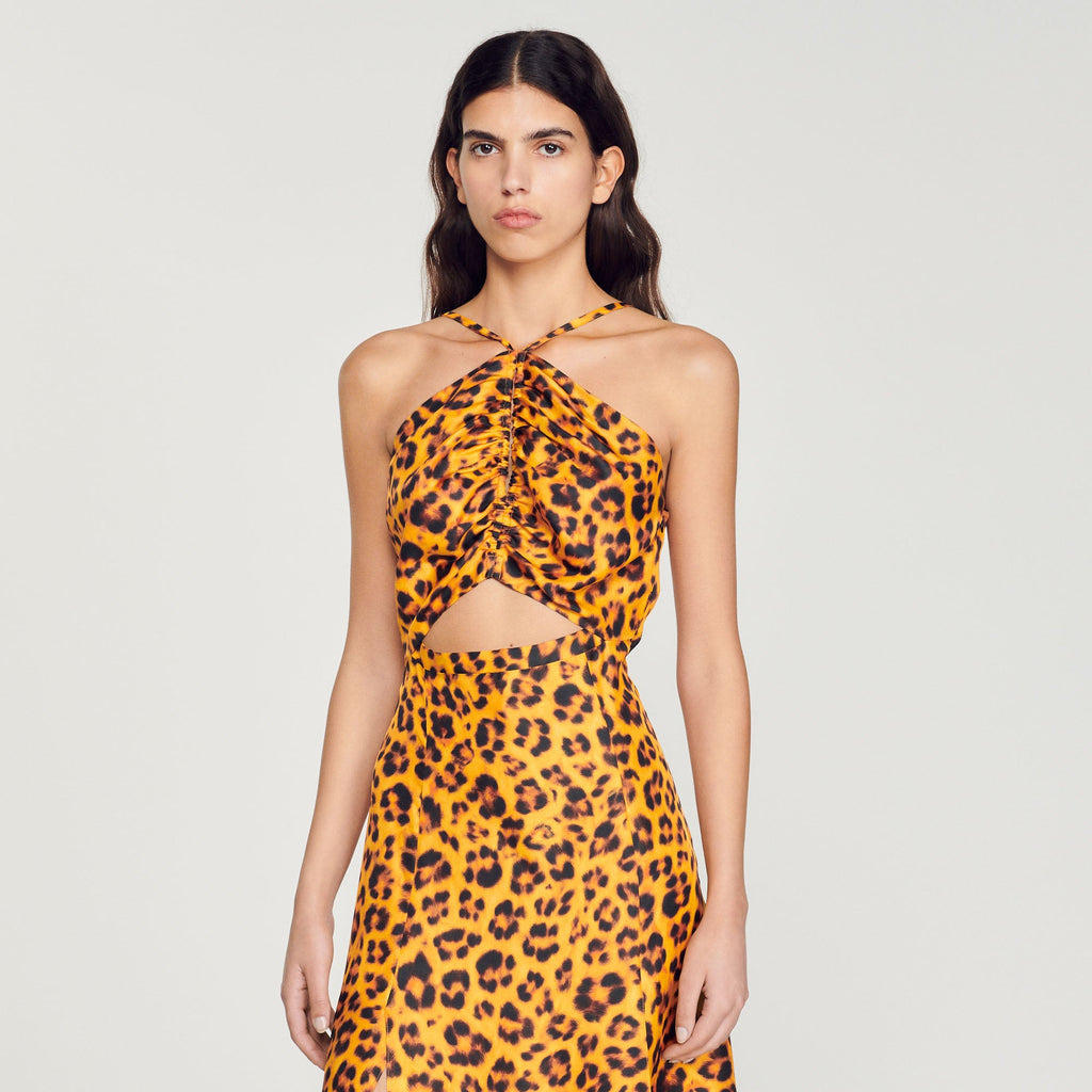 Vestido Largo Estampado Leopardo