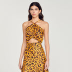 Vestido Largo Estampado Leopardo