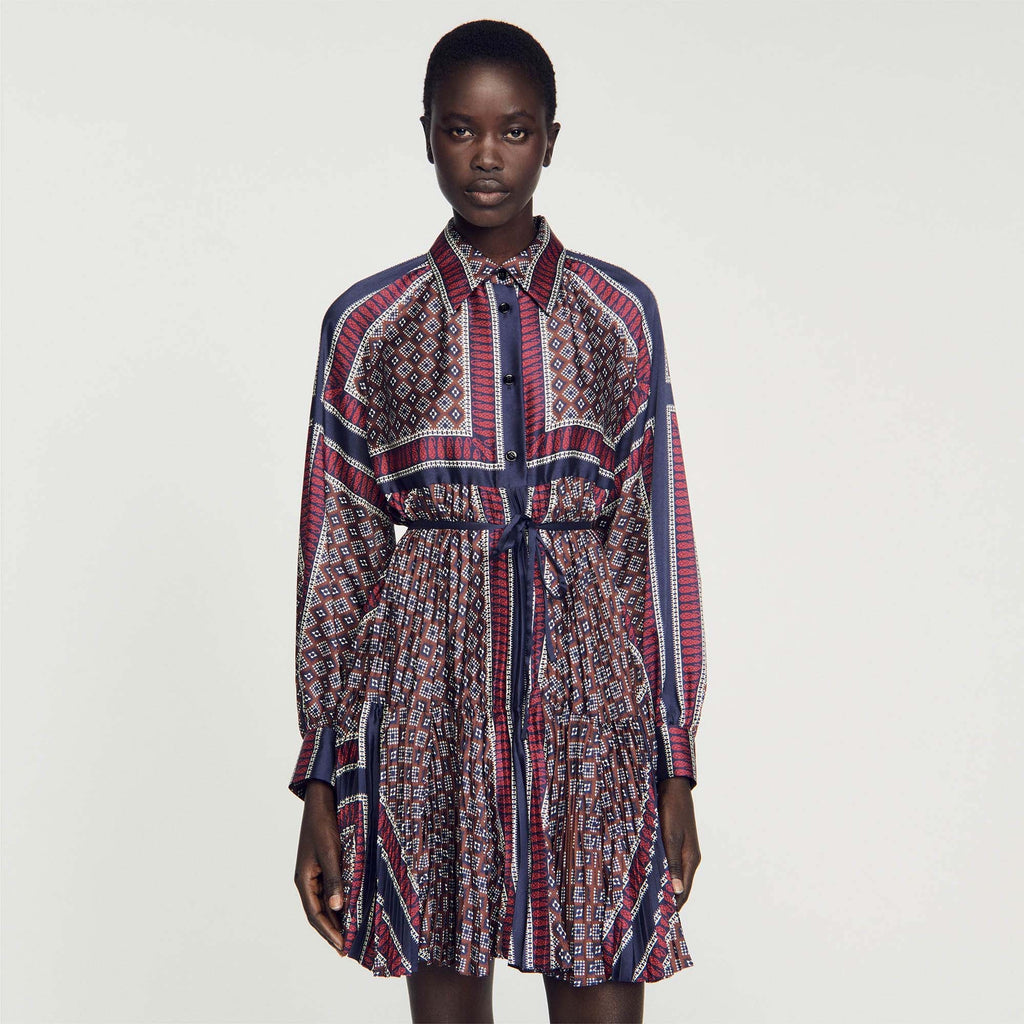 Pleated Shirt Dress
