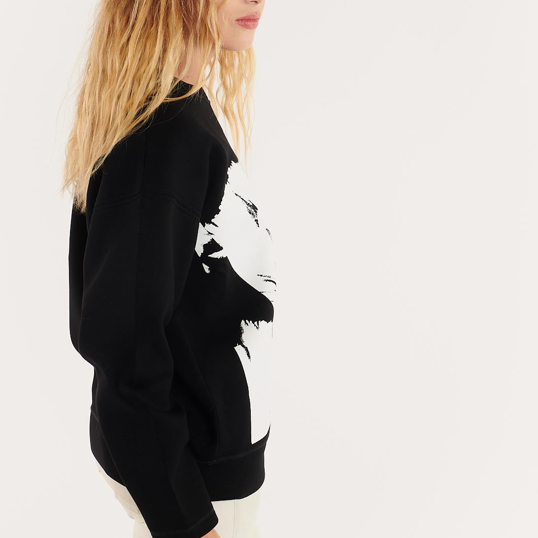 Long Sleeve Top - Black/White - Women