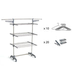 Tendedero multifunción EXTRA 25M con 30 accesorios 3 niveles Gris y Acero Inoxidable - REDDECO.com