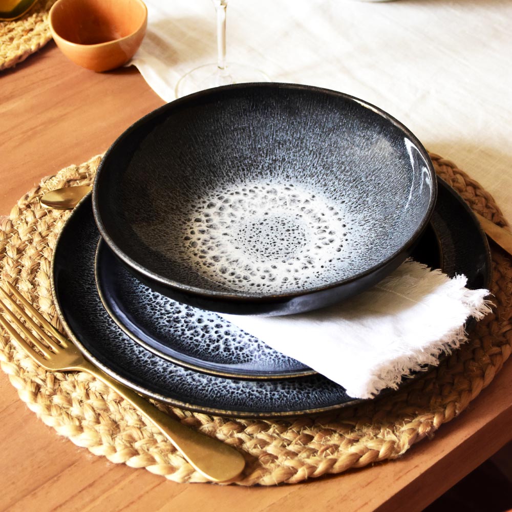 Dinner Set For 4 - Seafoam Black