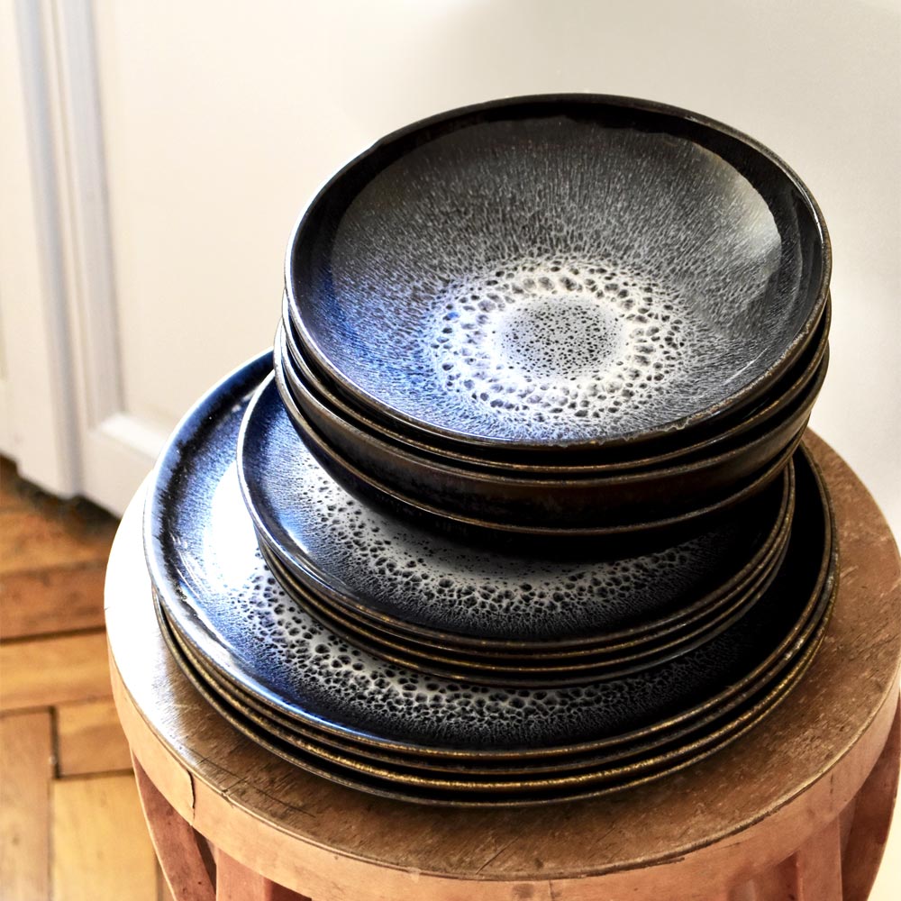 Dinner Set For 4 - Seafoam Black