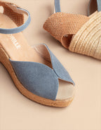 Seville Bride Wedge Espadrilles - Denim Canvas - Women