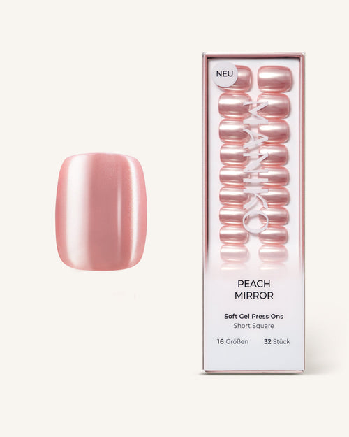 Peach Mirror (corto, cuadrado) - Press Ons
