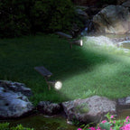 2-in-1 solar spotlight stake or wall-mount dimmable LED white SPIKY W34 H42cm - REDDECO.com