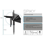 Spiky - Solar Spotlight - Plastic - Black