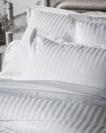 Satin Uni Jacquard - Taie d'Oreiller - Blanc