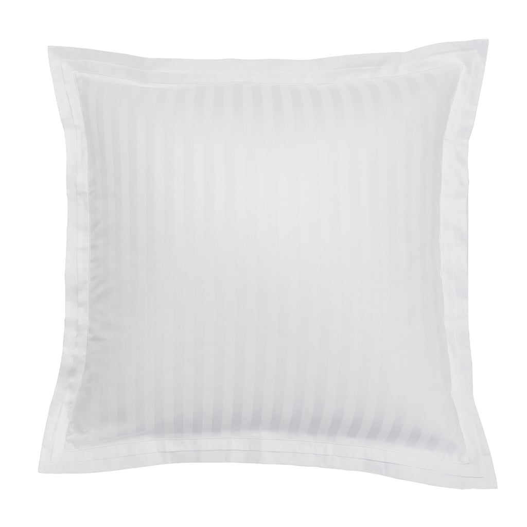 Satin Uni Jacquard - Taie d'Oreiller - Blanc