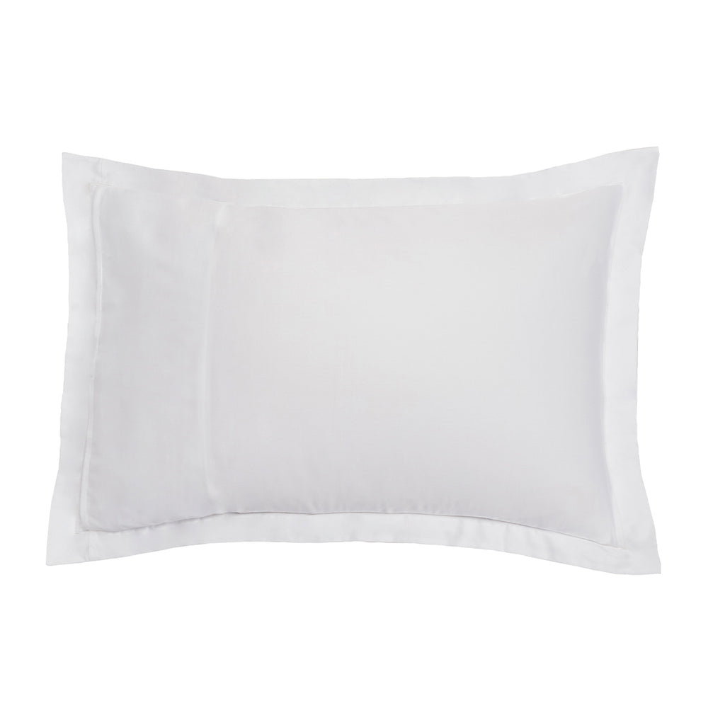 Satin Uni Jacquard - Taie d'Oreiller - Blanc