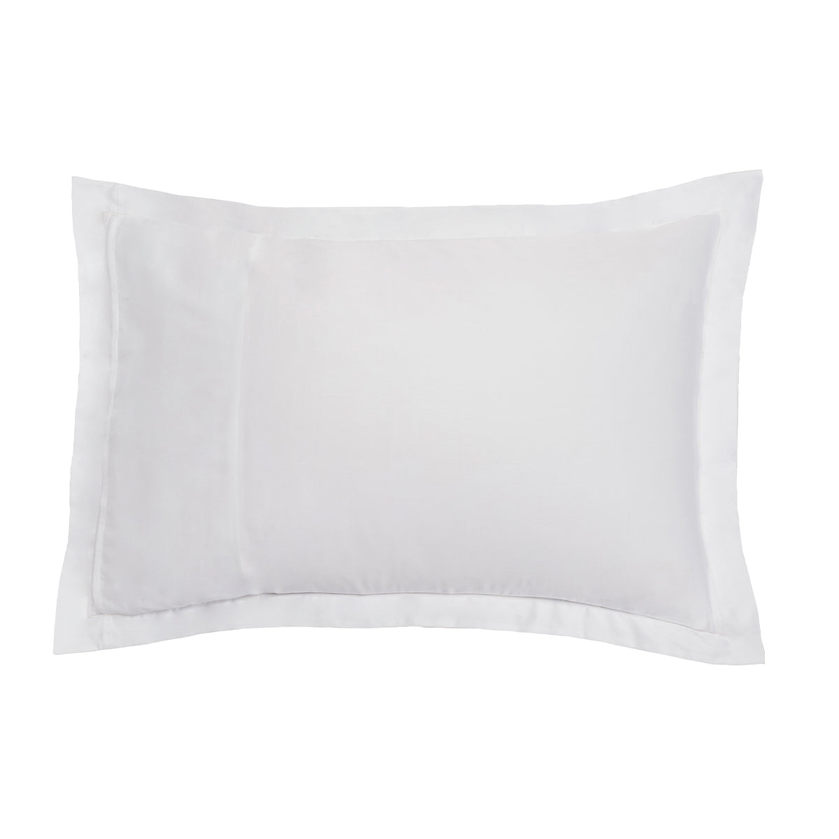 Satin Uni Jacquard - Taie d'Oreiller - Blanc