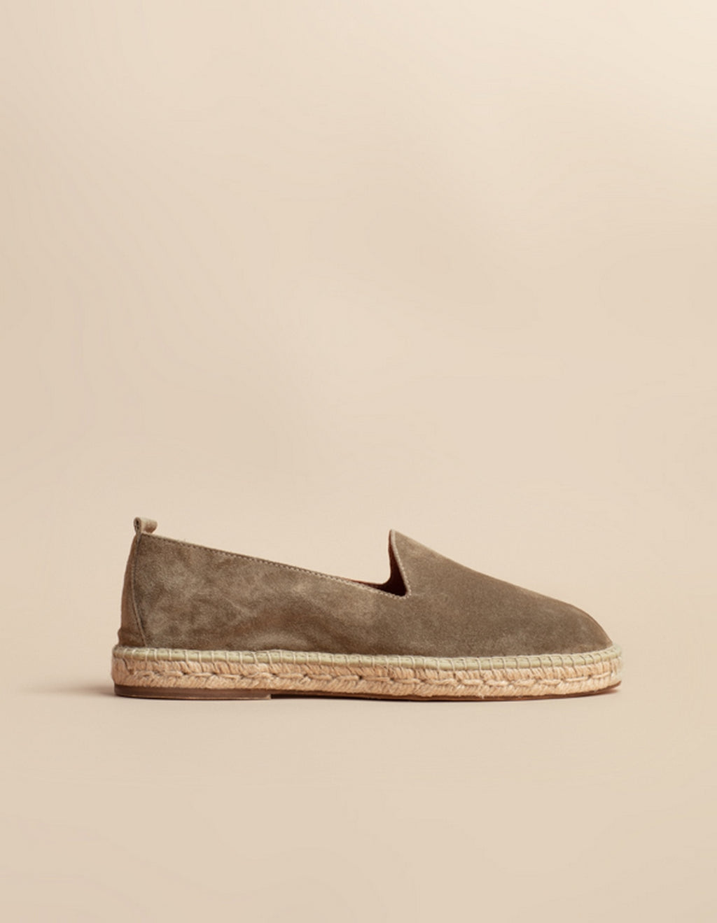 Espadrilles Plates Taormina - Cuir Daim Kaki - Homme