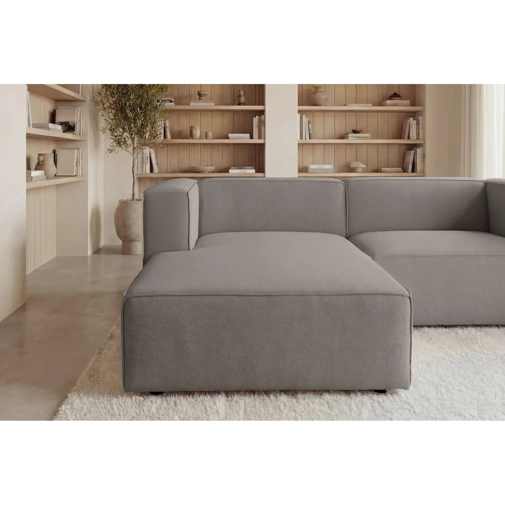 Basil Angle - Tissu Lisse - Canapé D'Angle
