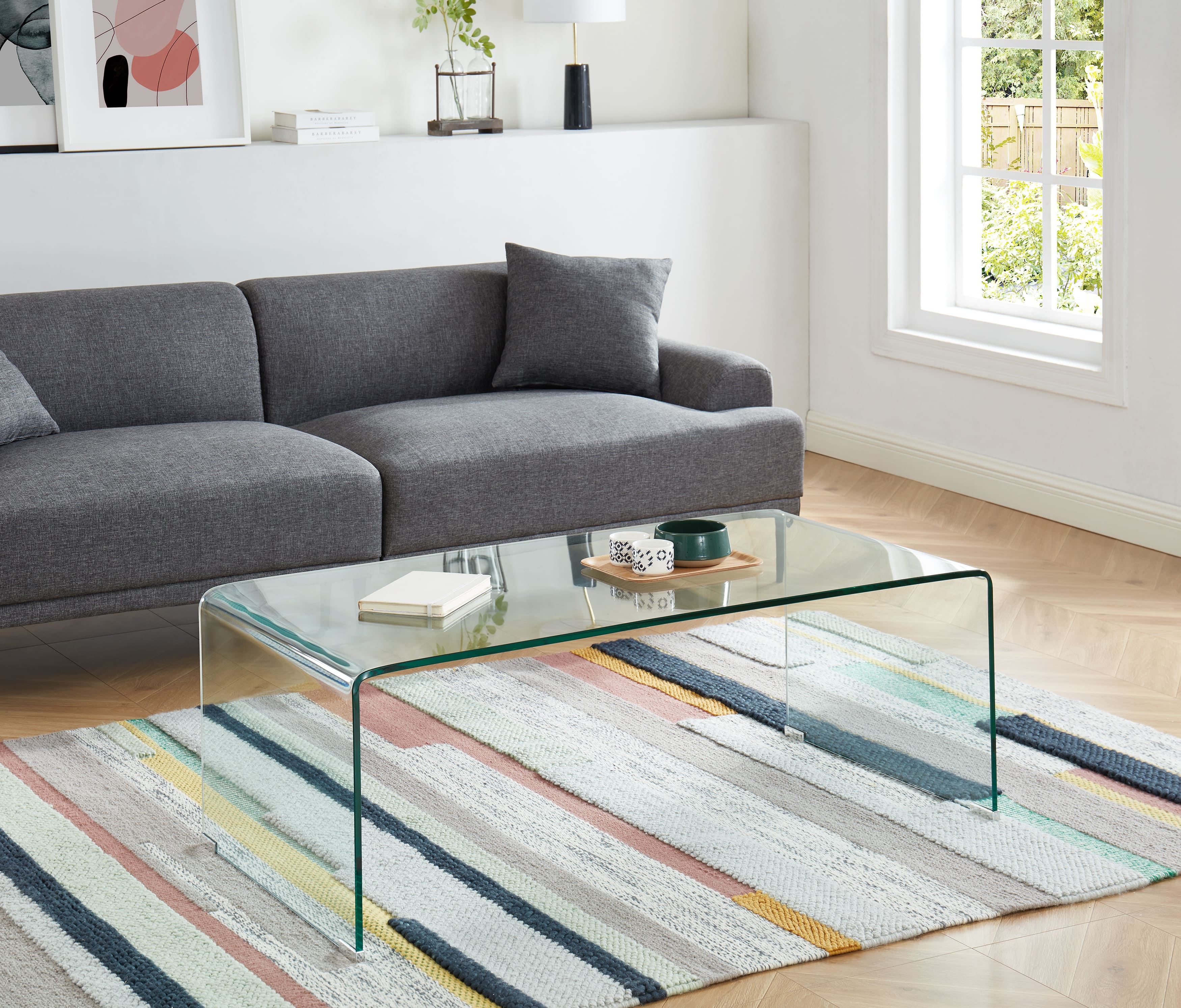 Ginza - Coffee Table - Tempered Glass - Transparent