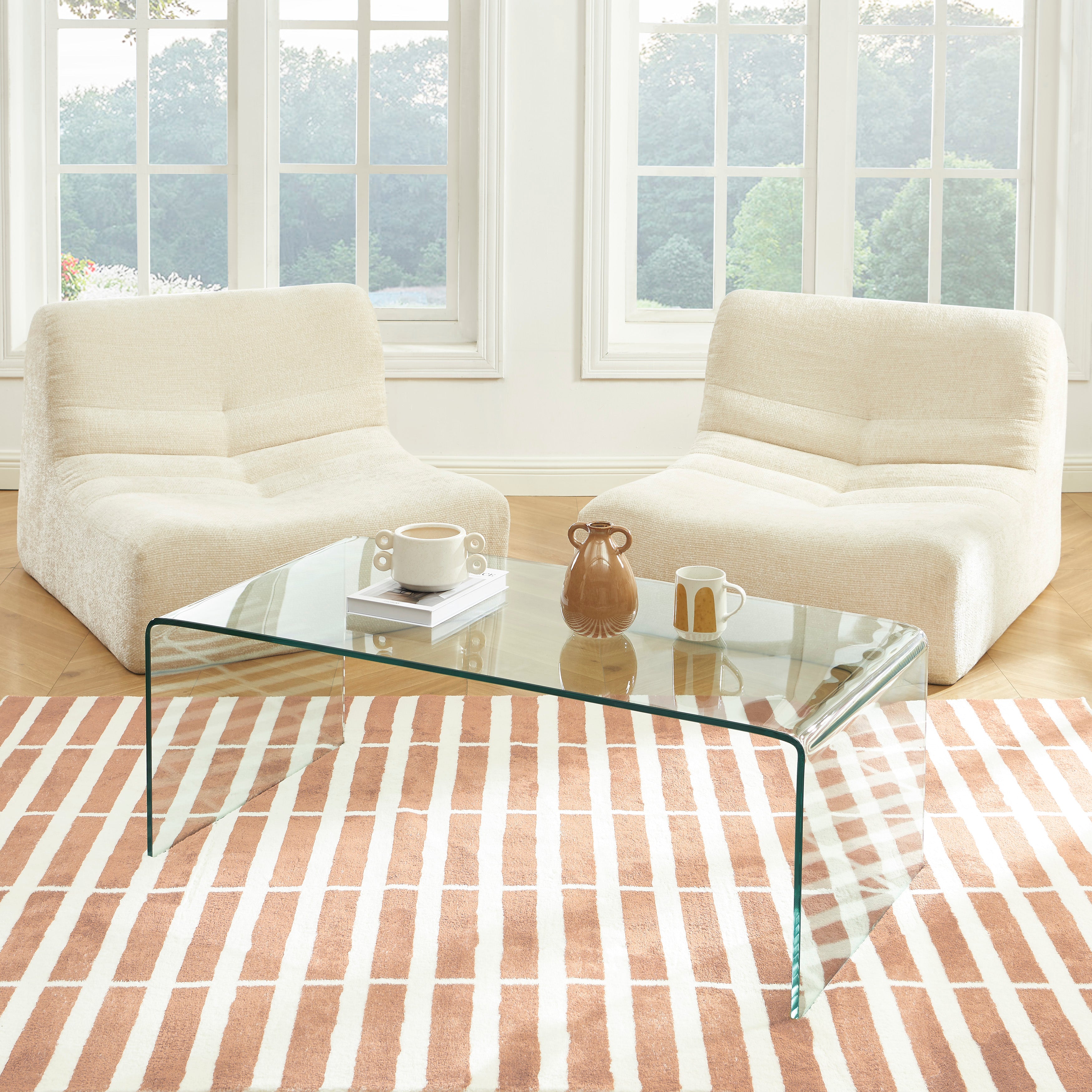 Ginza - Coffee Table - Tempered Glass - Transparent