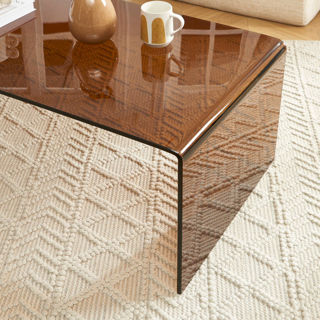 Ginza - Coffee Table - Tempered Glass - Amber