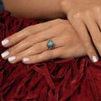Junon Turquoise Ring 0.15 And Sterling Silver