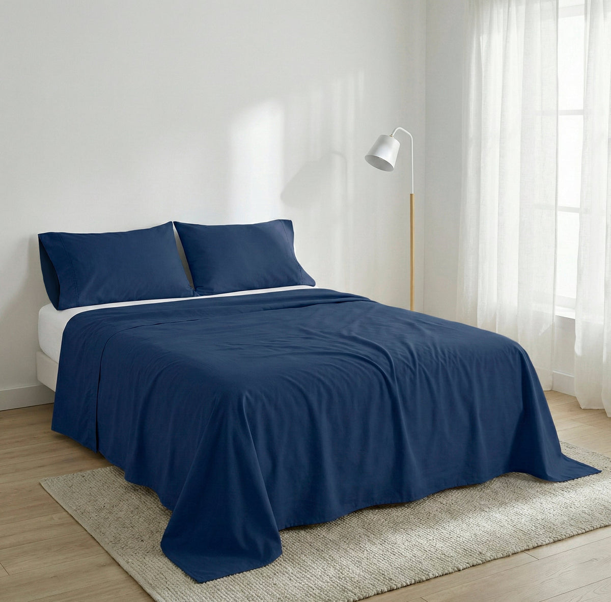 Betttuch Basic – Marineblau