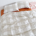 Gingham Duvet Cover - Beige
