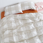 Gingham Duvet Cover - Beige