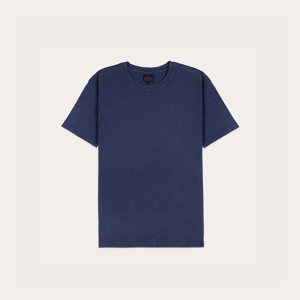 Tee-Shirt En Coton Et Lin Bleu Nautique