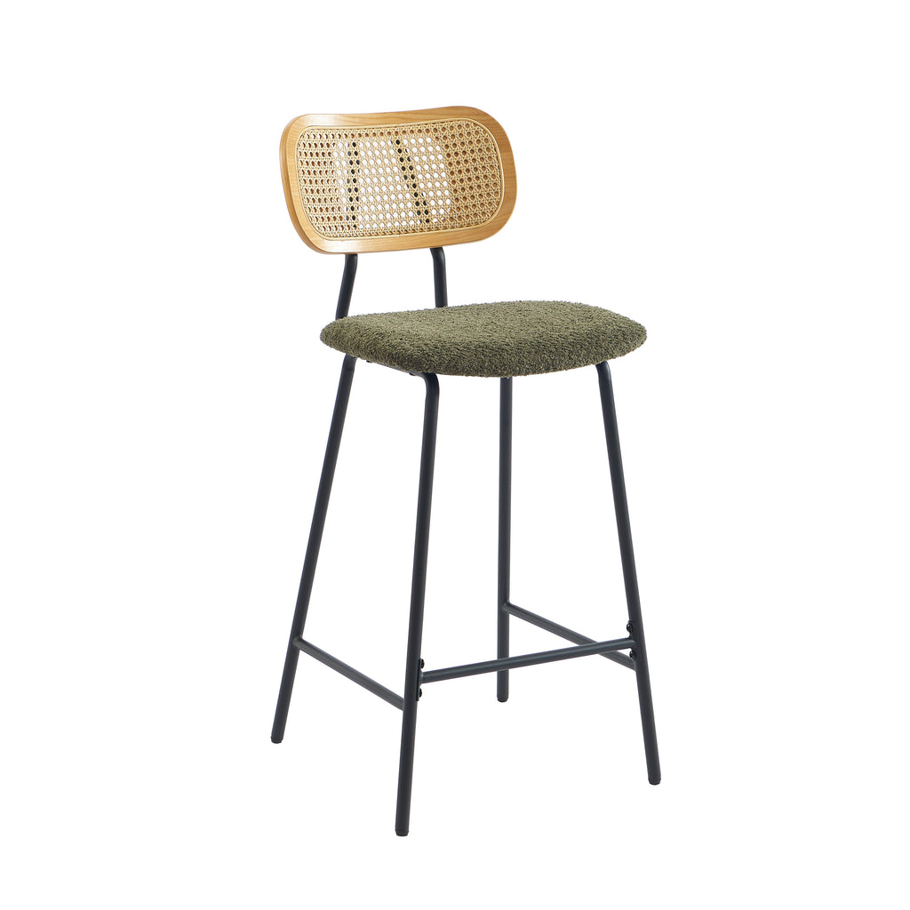 Tina - Set di 2 sgabelli - Intreccio in rattan