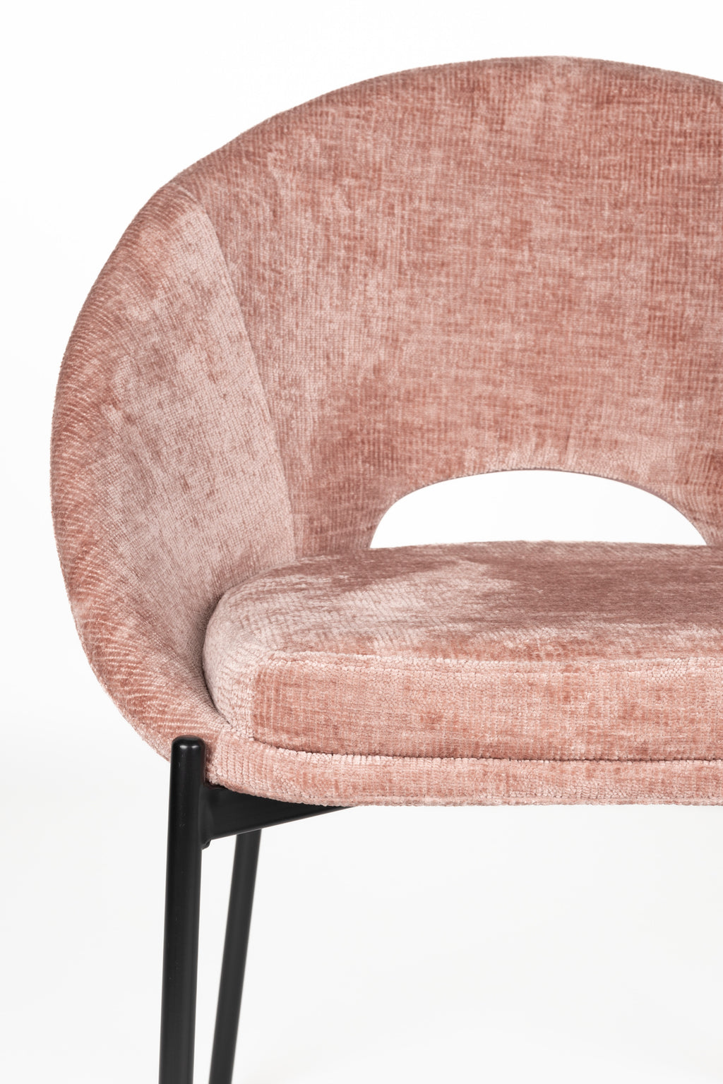 Dando - Chaise De Salle À Manger - Polyester - Vieux Rose