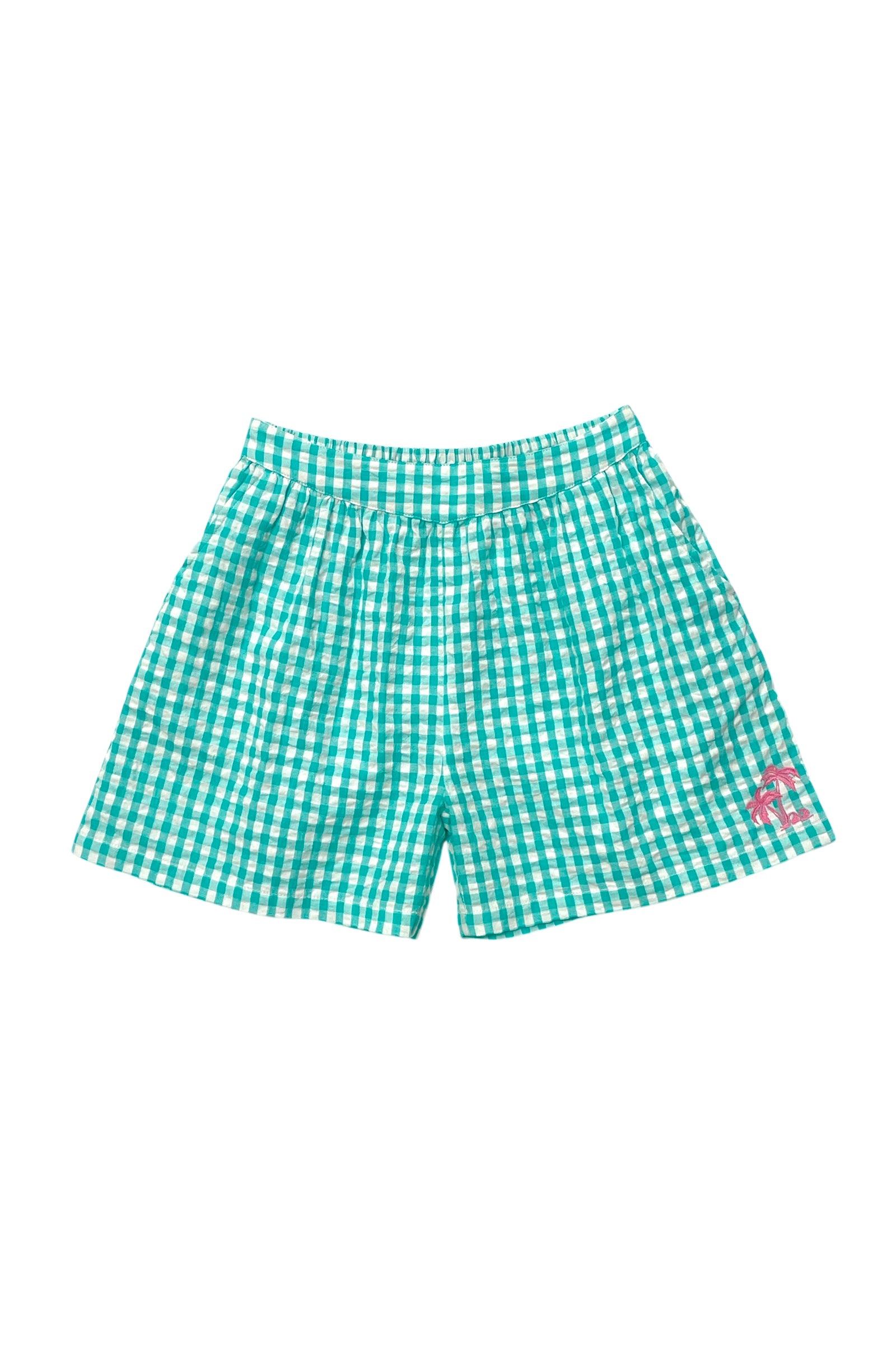 Girls' water green check shorts - Tomas | SUNCHILD
