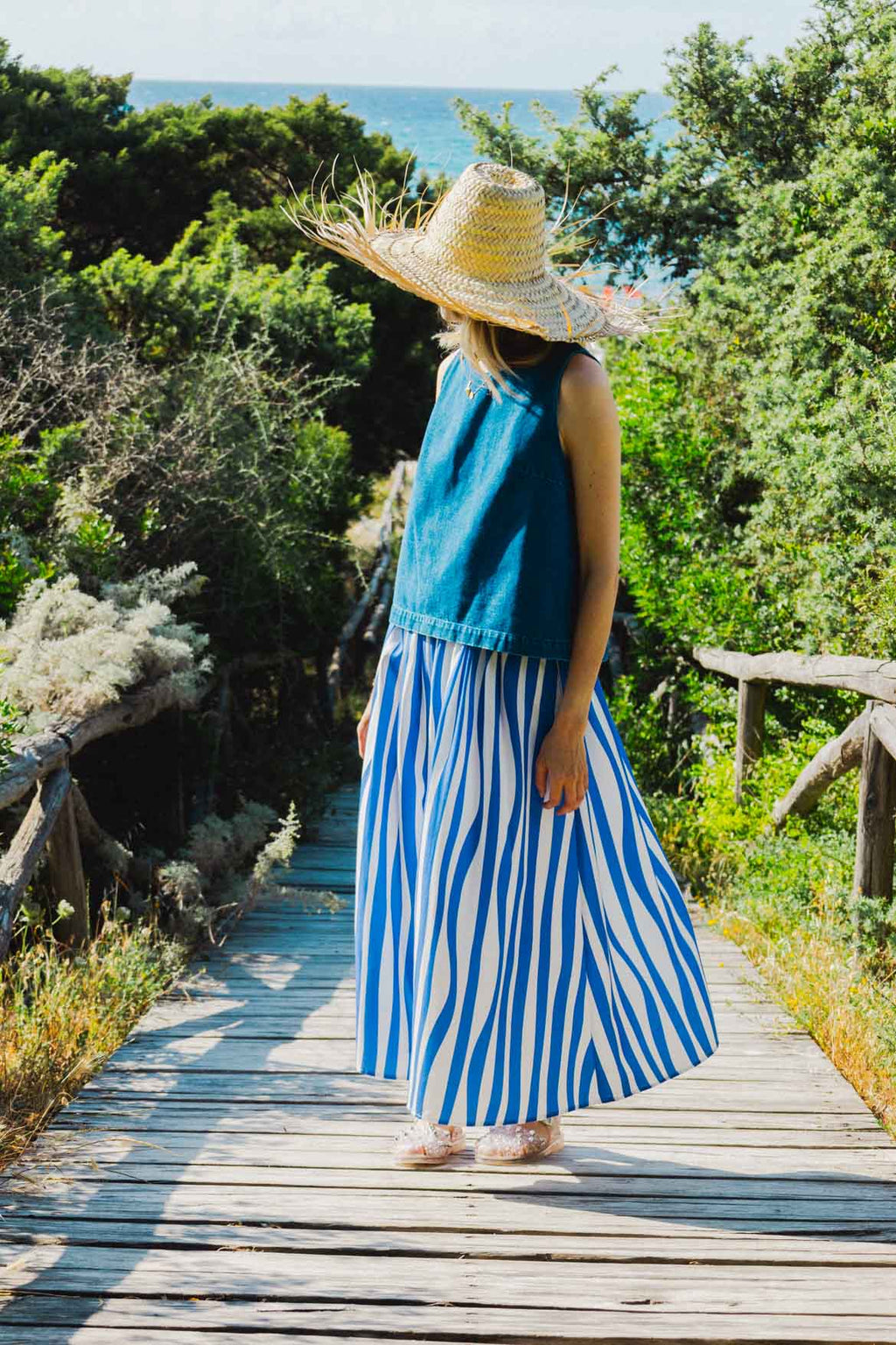 Falda Cécile Líneas Azules