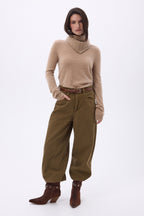 Sciarpa a Triangolo a Trecce Tory - Beige Crema - Donna - 100% Cashmere