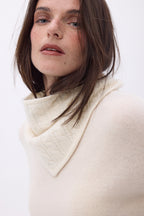 Sciarpa a triangolo a trecce Tory - Bianco - Donna - 100% Cashmere